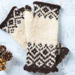 Fair Isle Fingerless Mittens Knitting Pattern