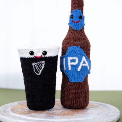 Fun Fast Food Knitalong: Part Three - Knitted Beer Bottle and Pint