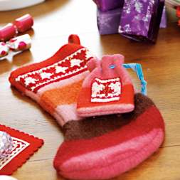 Festive Fair Isle Gift Bag and Stocking Trim Knitting Pattern