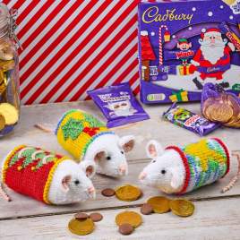 Festive Mice Sweetie Gifts Knitting Pattern Knitting Pattern
