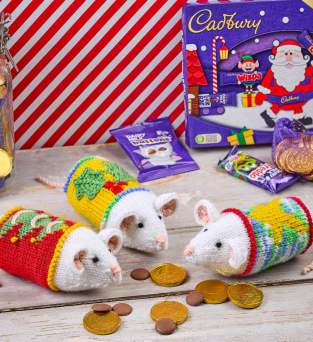 Festive Mice Sweetie Gifts Knitting Pattern Knitting Pattern