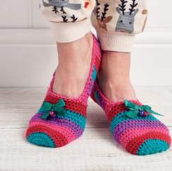 Festive Gift Slippers Crochet Pattern Knitting Pattern