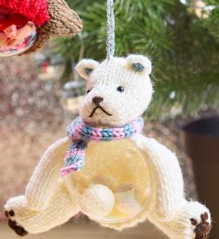 Polar Bear | Fillable Bauble Knitting Pattern Knitting Pattern