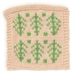 Fir Trees Christmas Motif Square Knitting Pattern Knitting Pattern