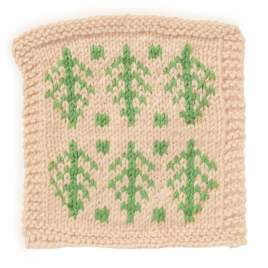 Fir Trees Christmas Motif Square Knitting Pattern Knitting Pattern
