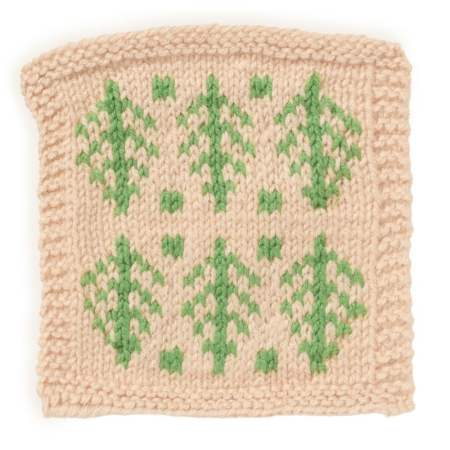 Fir Trees Christmas Motif Square Knitting Pattern Knitting Pattern