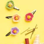 Flower Hair Clips Knitting Pattern