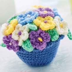 Beginner Flower Basket Crochet Pattern Knitting Pattern