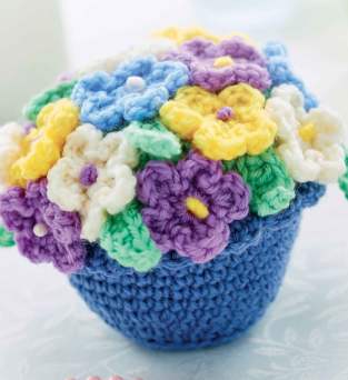 Beginner Flower Basket Crochet Pattern Knitting Pattern