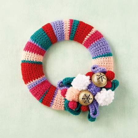 Christmas Stripy Wreath crochet Pattern