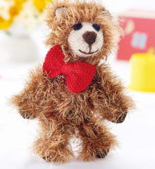 Fluffy Eyelash Teddy Bear Knitting Pattern