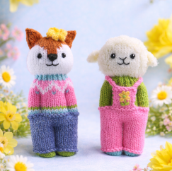 Fox and Lamb Izzy Comfort Pocket Dolls Knitting Pattern Knitting Pattern