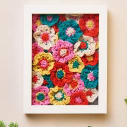 Framed Flowers Knitting Pattern Knitting Pattern