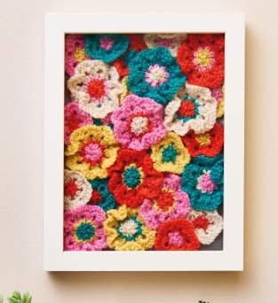 Framed Flowers Knitting Pattern Knitting Pattern