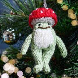 Mushroom Frog Bauble Knitting Pattern Knitting Pattern