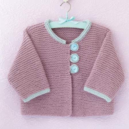 Garter Stitch Baby Jacket Knitting Pattern