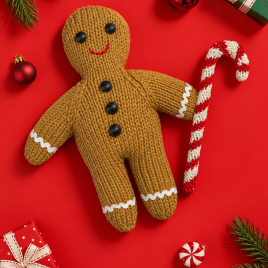 Gingerbread Man and Candy Cane Knitting Pattern Knitting Pattern