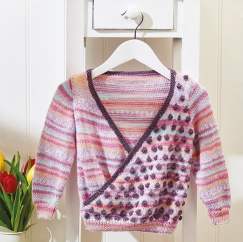 Girl’s Bobble Wrap Cardigan Knitting Pattern