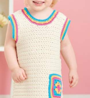 Tots and Toddlers Pinafore Dress Crochet Pattern Knitting Pattern