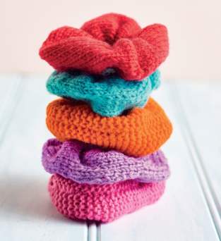 Beginner Hair Scrunchies Knitting Pattern Knitting Pattern