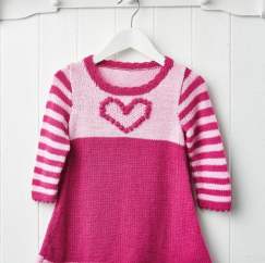 Heart Bobble Dress for Babies and Children Knitting Pattern