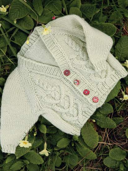 Heart Cable Baby Cardigan Knitting Pattern