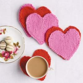 Simple Heart Coasters Knitting Pattern Knitting Pattern