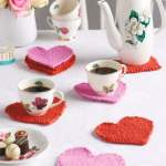 Simple Heart Coasters Knitting Pattern Knitting Pattern