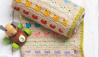 Heart Stitch Cot Blanket Crochet Pattern