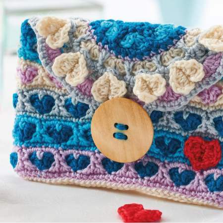 Heart Clutch Bag crochet Pattern