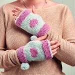 Embroidered Heart Hand Warmers Knitting Pattern Knitting Pattern