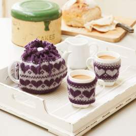 Love Hearts Tea and Mug Cosy Knitting Pattern Knitting Pattern