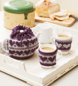 Love Hearts Tea and Mug Cosy Knitting Pattern Knitting Pattern