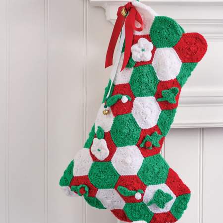 Christmas Hexagon Stocking Knitting Pattern Knitting Pattern