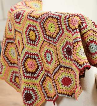 Granny Hexagon Blanket Crochet Pattern Knitting Pattern