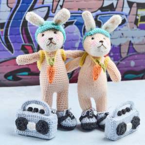 Easter Bunny Knitting Pattern - Hip Hop Bunny Toy Knitting Pattern