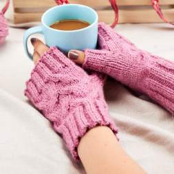 Blacker Swan cabled wristwarmers Knitting Pattern