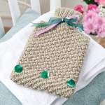 Hot water bottle cover, slippers and coat hanger cover set Knitting Pattern