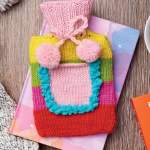 Pom-pom Hot Water Bottle Cosy Knitting Pattern