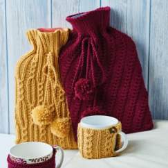 Hot Water Bottle Covers & Mug Cosies Knitting Pattern