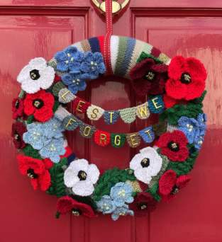 Remembrance Poppy Wreath Knitting Pattern Knitting Pattern