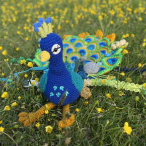 Dementia Twiddle Peacock Lap Blanket Crochet Pattern Knitting Pattern