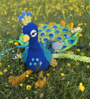 Dementia Twiddle Peacock Lap Blanket Crochet Pattern Knitting Pattern
