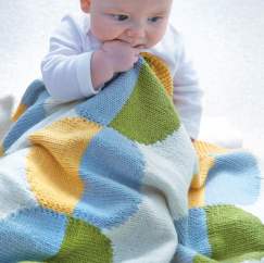 Intarsia Baby Cot Blanket Knitting Pattern