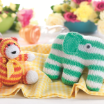 Striped Tiger and Elephant Toy Knitting Patterns Knitting Pattern