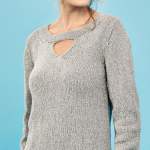 Keyhole Neck Bow Sweater Knitting Pattern