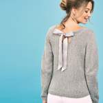 Keyhole Neck Bow Sweater Knitting Pattern