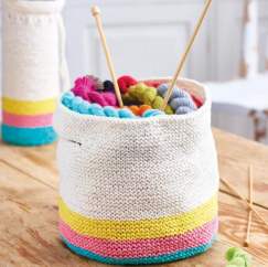 Knitted Basket and Vase Cover Knitting Pattern