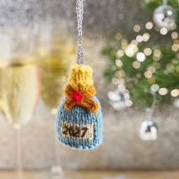 Knitted Champagne Bottle Prosecco New Year Bauble Knitting Pattern Knitting Pattern