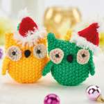 Festive Owls Toy Knitting Pattern Knitting Pattern